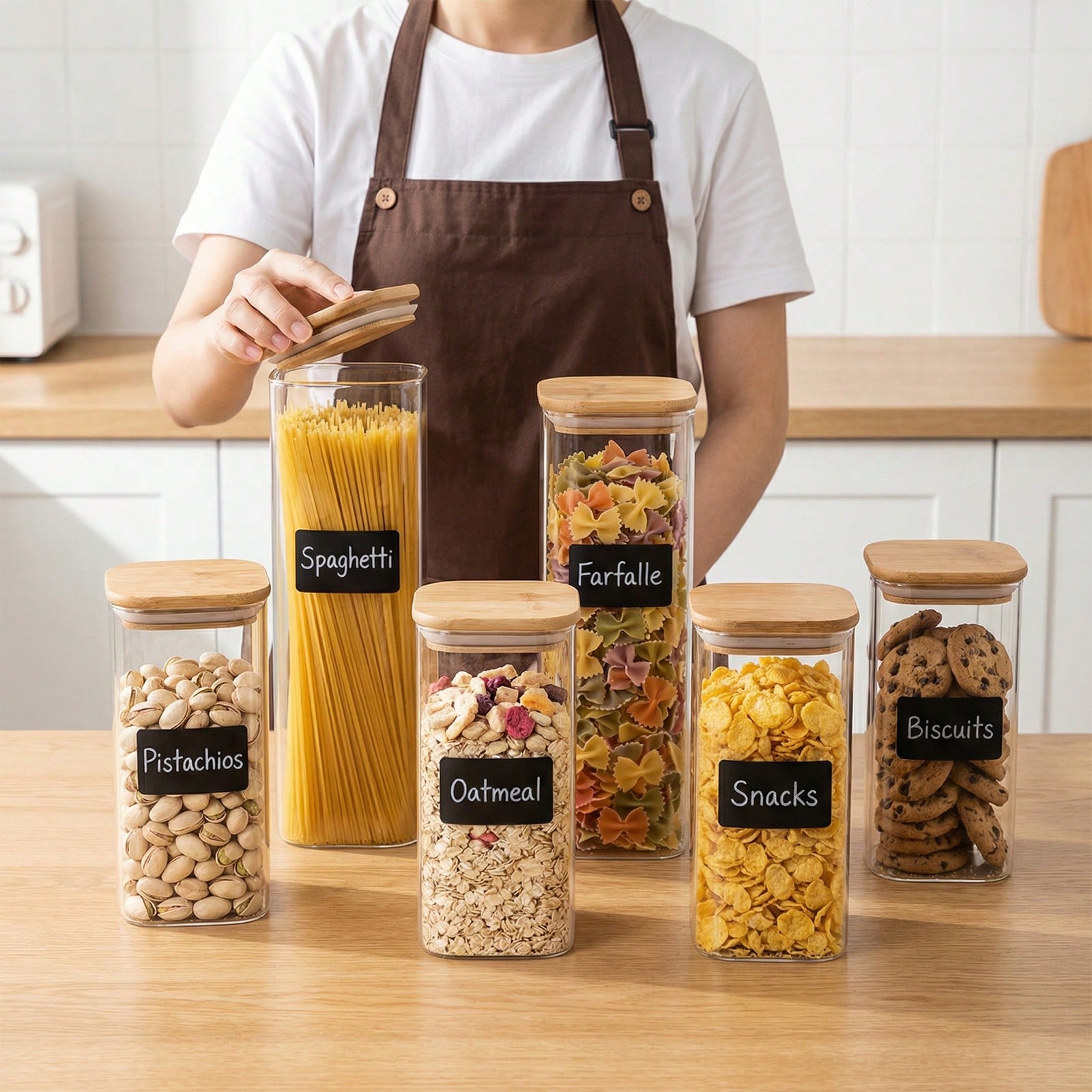 Food Storage Organization - 6/12 adet cam gıda saklama kabı,