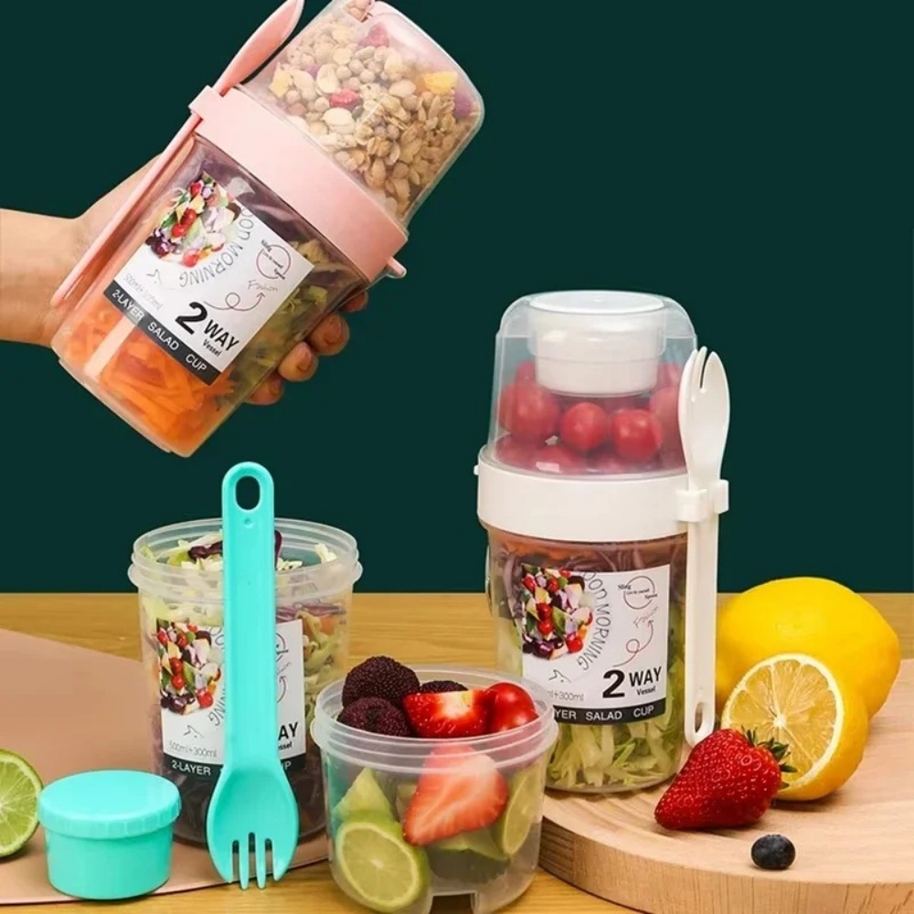 Food Storage Jars Plastic - Taşınabilir Salata Kabı Kahvaltı Kabı Yiyecek