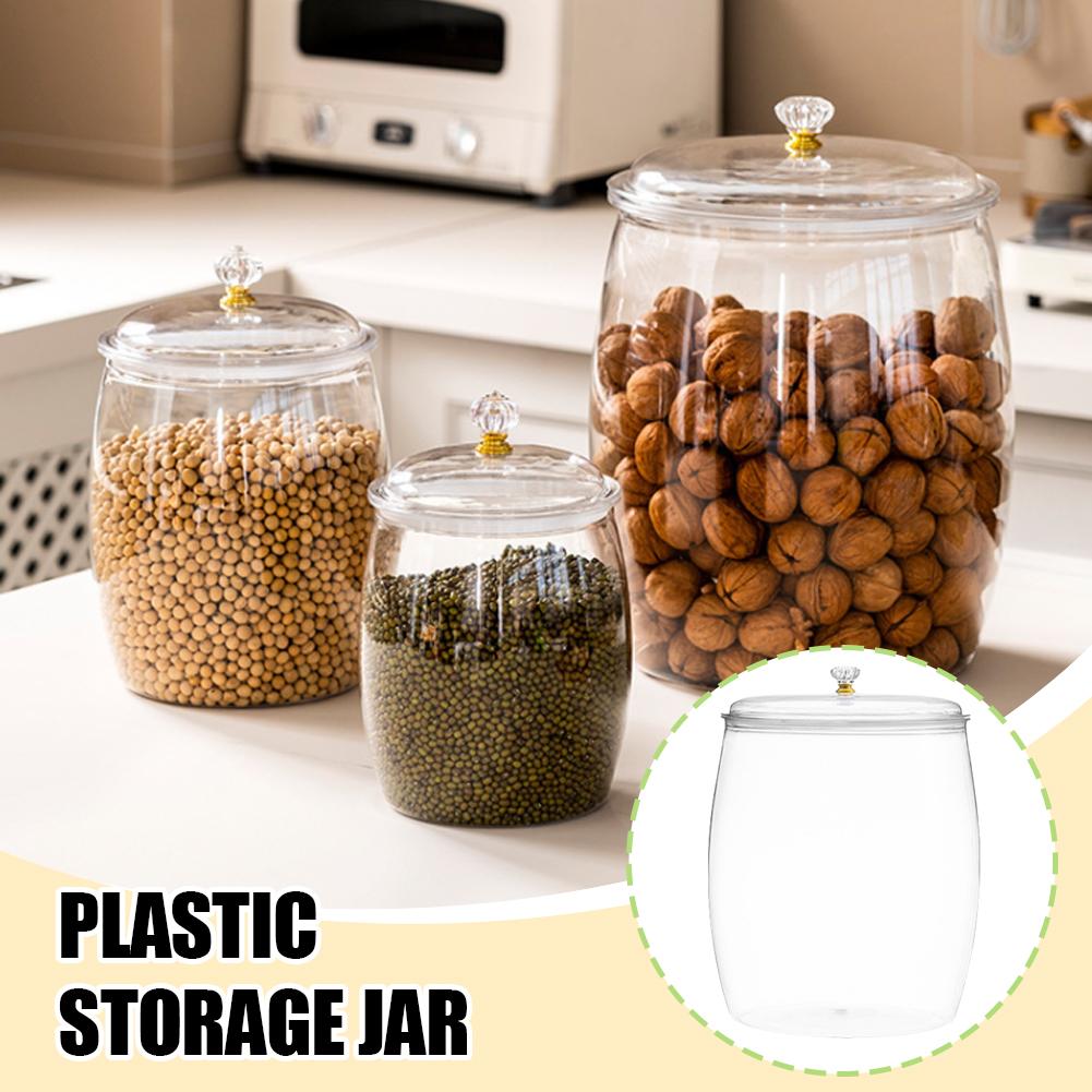 Food Storage Jars Plastic - Büyük Şeffaf Plastik Mühürlü Kavanoz, Hava