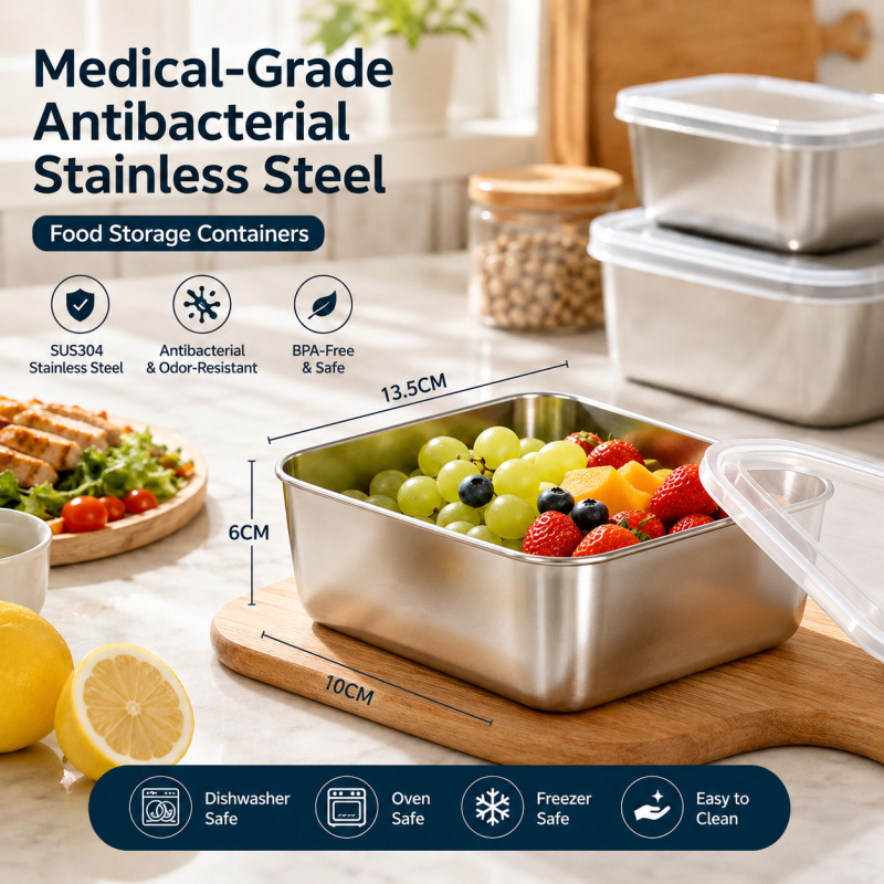 Food Storage In Stainless Steel - Tıbbi Sınıf Antibakteriyel Paslanmaz Çelik Gıda