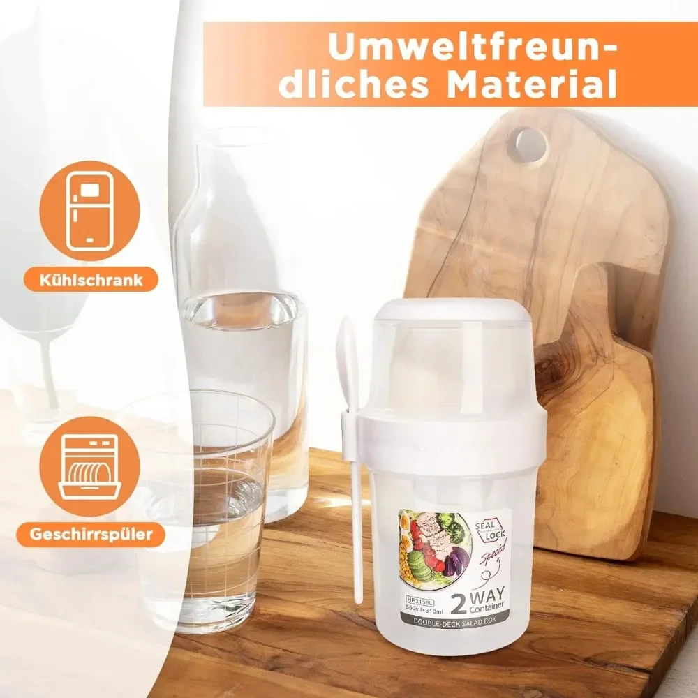 Food Storage Jars Plastic - Salata Bardağı Kahvaltı Bardak Taşınabilir Gıda