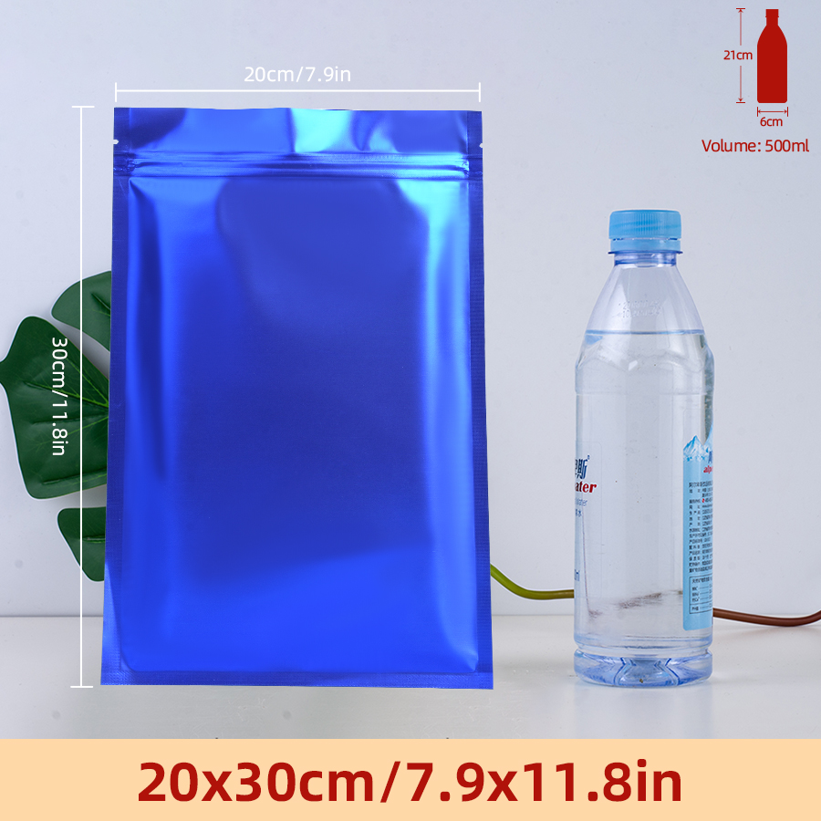 Food Storage Usa - 100 adet Mat Mavi Folyo Fermuarlı