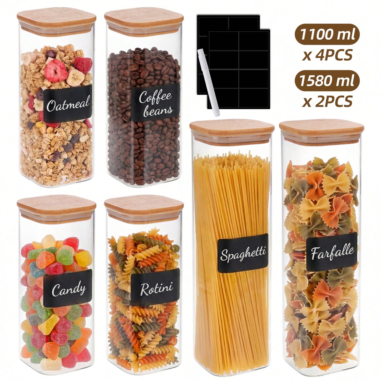 6/12 adet cam gıda saklama kab - Food Storage Organization incelemesi ve fiyatı