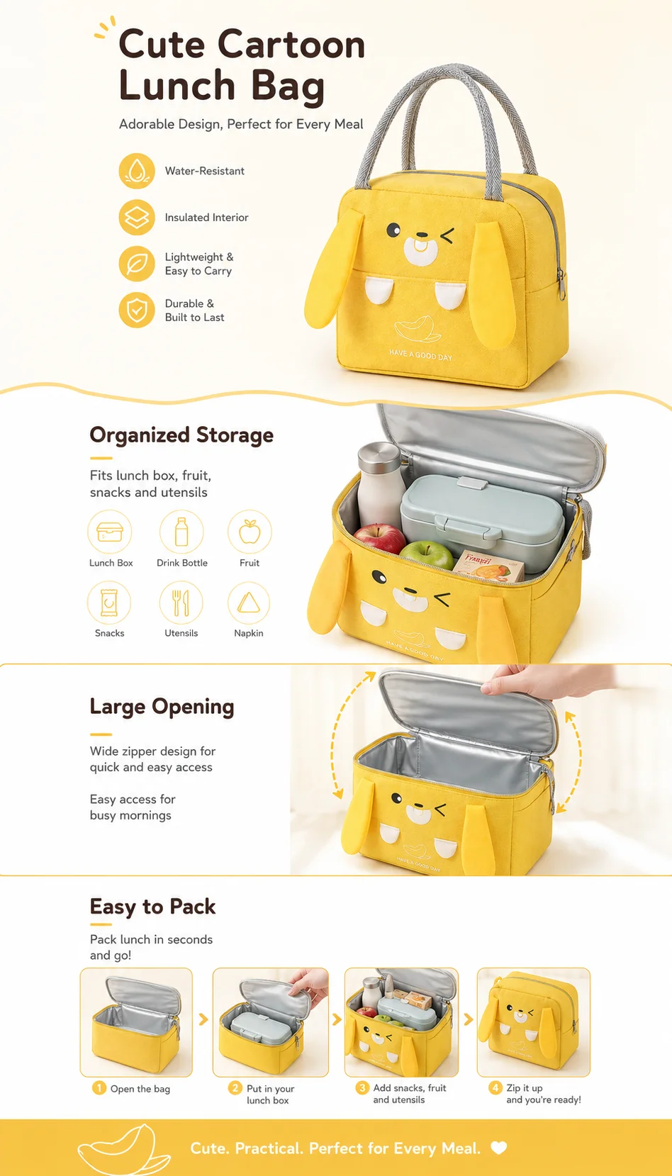 Taşınabilir Karikatür Desenli  - Food Storage In Cooler incelemesi ve fiyatı