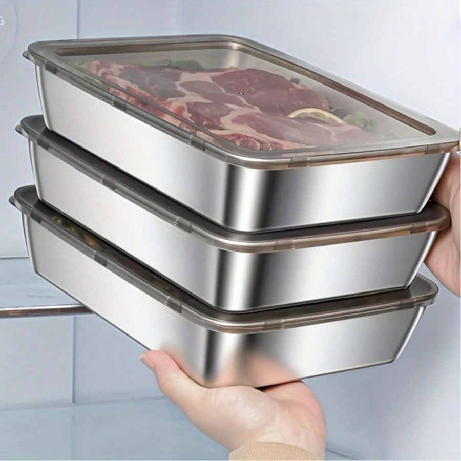 6 Parça (3 Kutu + 3 Kapak) Pas - Food Storage In Stainless Steel incelemesi ve fiyatı
