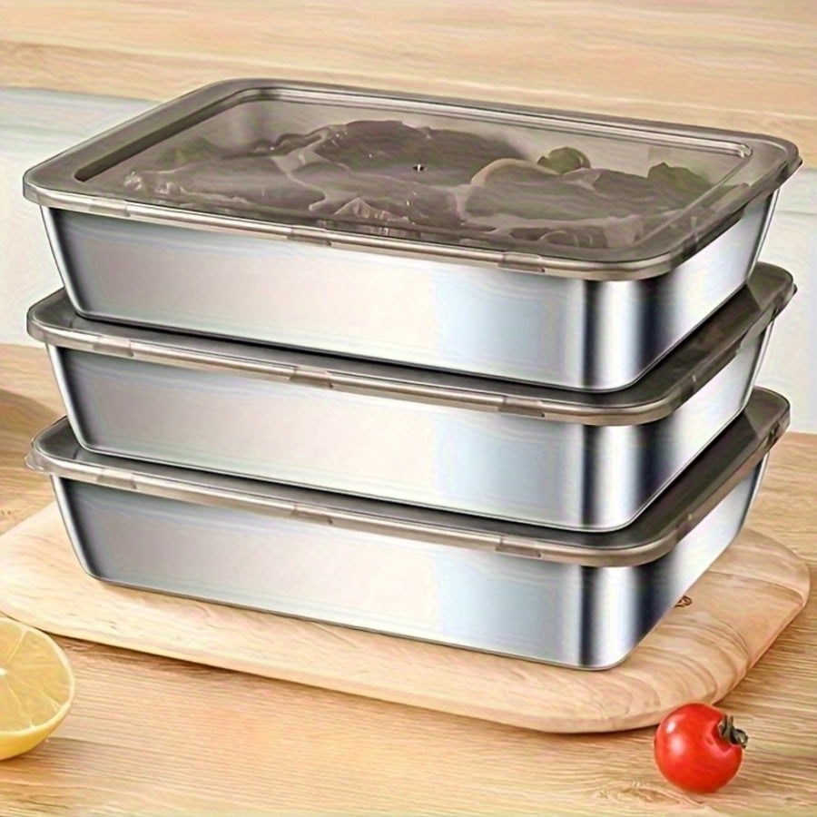 6 Parça (3 Kutu + 3 Kapak) Pas - Food Storage In Stainless Steel incelemesi ve fiyatı