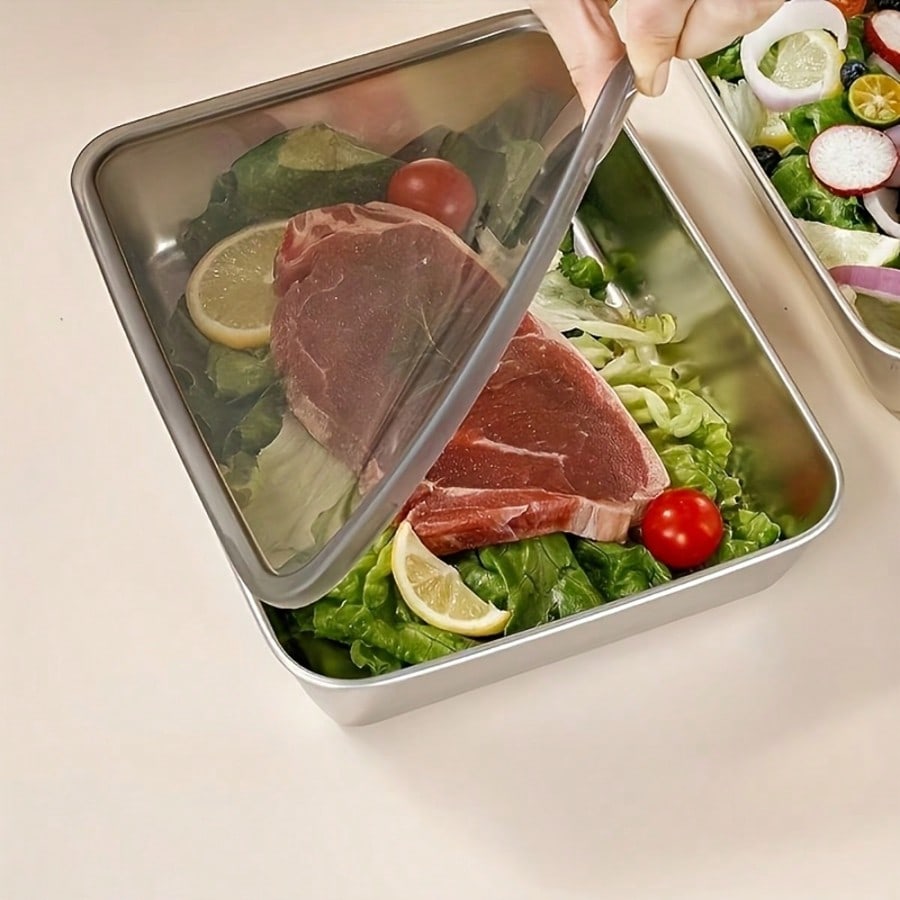 6 Parça (3 Kutu + 3 Kapak) Pas - Food Storage In Stainless Steel incelemesi ve fiyatı