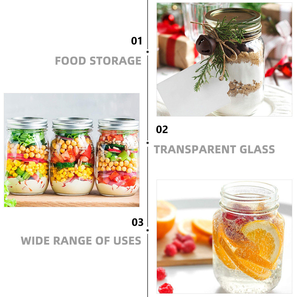 6 adet şeffaf yuvarlak cam kav - Food Storage Jars Plastic incelemesi ve fiyatı