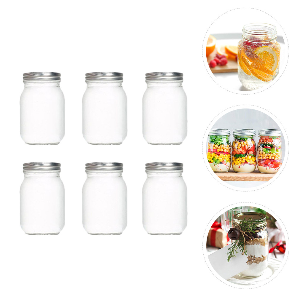 6 adet şeffaf yuvarlak cam kav - Food Storage Jars Plastic incelemesi ve fiyatı